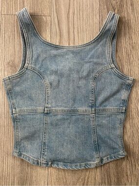 Cotton On Light Blue Denim Corset Tank Top